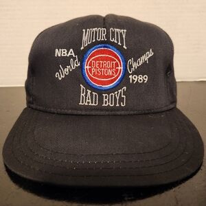 Vintage Detriot Pistons Bad Boys SnapBack Hat NBA Champions 1989